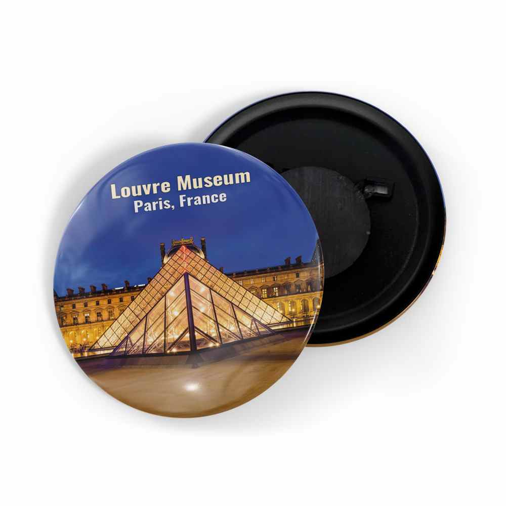 dhcrafts Fridge Magnet Multicolor Famous Tourist Place Louvre Museum Paris, France D3 Glossy Finish Design Pack of 1
